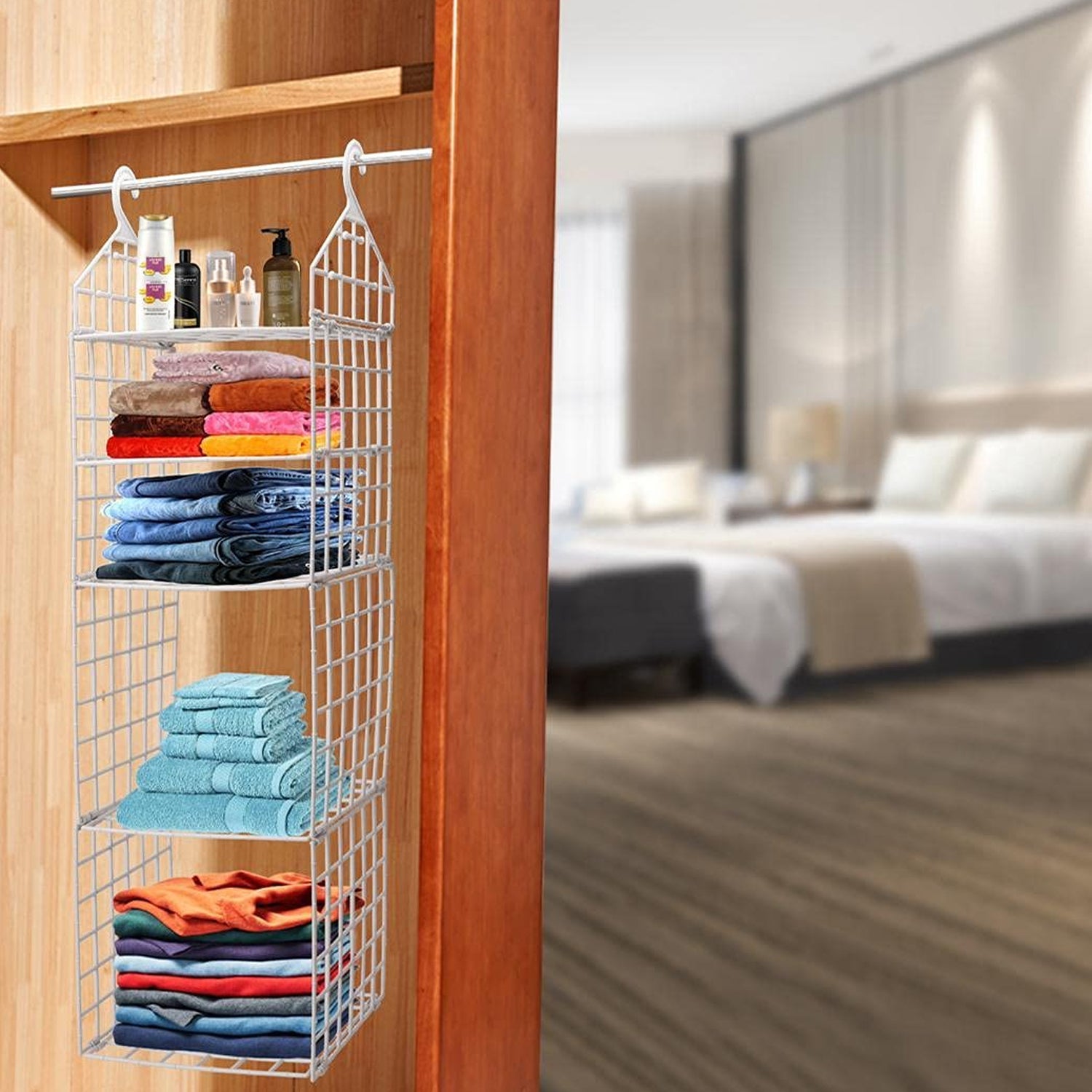 Multipurpose 5 Layer Folding Clothes Storage Racks||Closet for Students Wardrobe Shelves Socks, Scarf, t-Shirt, etc||Hanging Organizer Storage Holders & Racks Multipurpose 5 Layer Folding Clothes Storage Racks||Closet for Students Wardrobe Shelves Socks, Scarf, t-Shirt, etc||Hanging Organizer Storage Holders & Racks